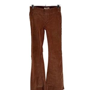 Free People Corduroy Pants Womens 24 Pullon Low Rise Flare Brown Boho Festival